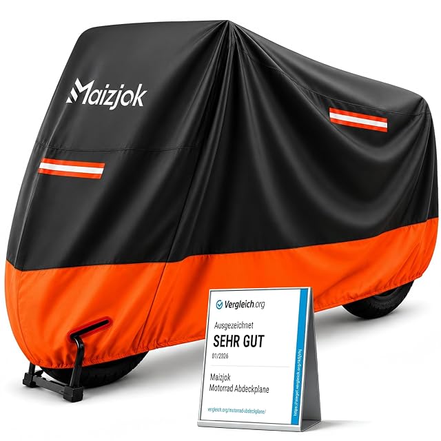 Motorradabdeckung Maizjok in Schwarz und Orange