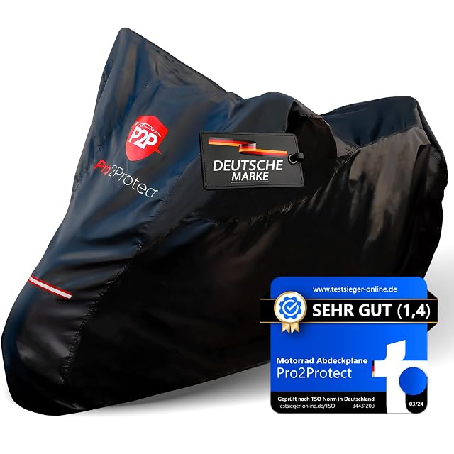 Motorradabdeckung Pro2Protect in Schwarz und Rot