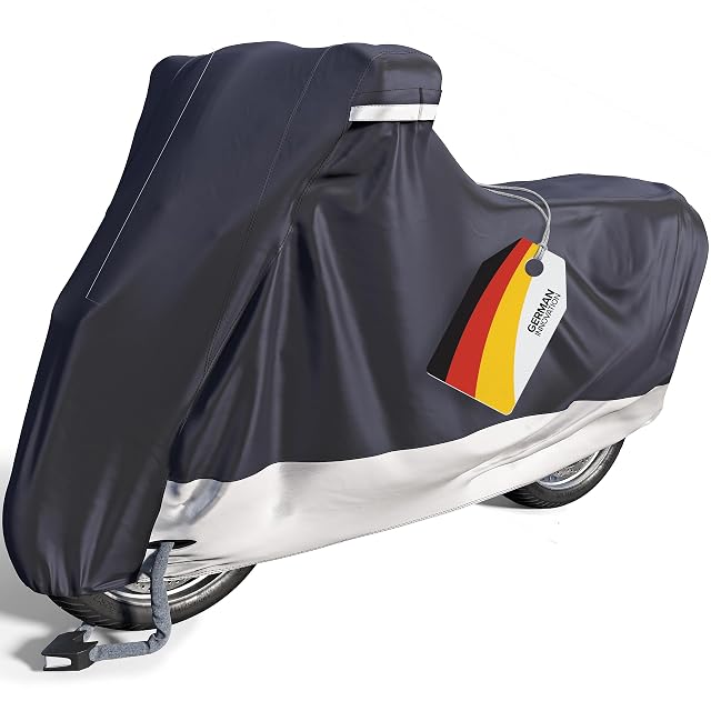 Motorradabdeckung VELMIA über eine Maschine gezogen